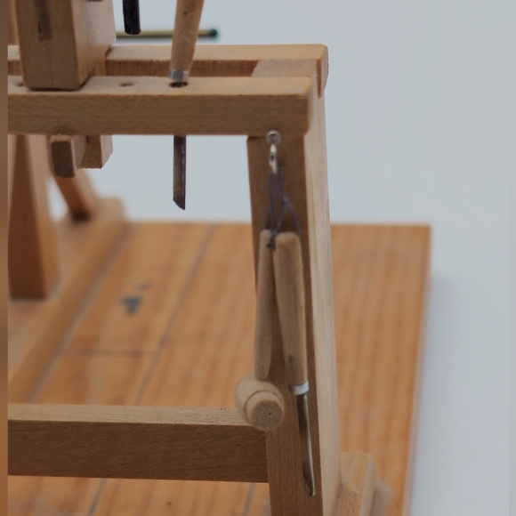 Rare Roy Peters Wooden Vintage Lathe / Tools Dollhouse Shop Furniture - Picture 5 of 9